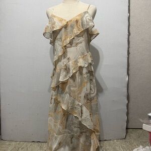 Blu Pepper Marble-Patterned Maxi Dress size L